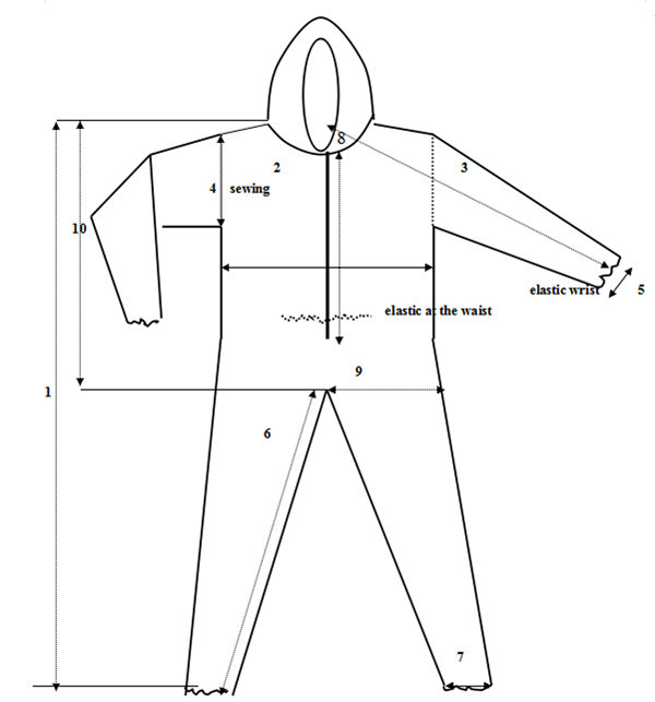 CE अनुमोदित डिस्पोजेबल पीपी एसएमएस nonwoven coverall