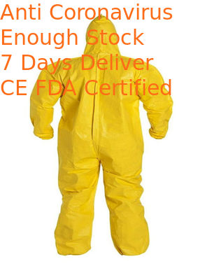 Waterproof Disposable Protective Coverall Chemical Resistant For Medical Laboratory