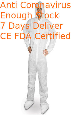 Disposable Chemical Resistant Disposable Coveralls Anti Abrasion For Medical Lab