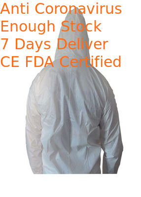 Fluid Resistant Disposable Coverall Suit With Elastic Hood / Cuff / Waist / Ankle