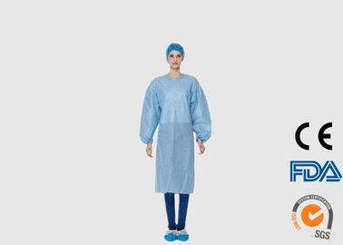 40G एसएमएस डिस्पोजेबल सुरक्षात्मक पहनने, रक्त सबूत ब्लू सर्जिकल गाउन