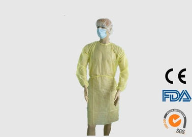 20G पॉलीप्रोपाइलीन डिस्पोजेबल परीक्षा गाउन 120 × 140 सेमी लोचदार कफ के साथ