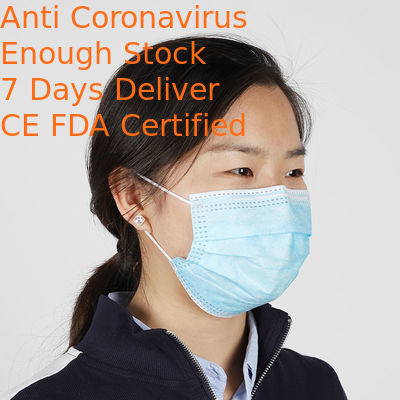 Fliud Resistant Disposable Face Mask Full Length Pvc Concealed Nose Piece