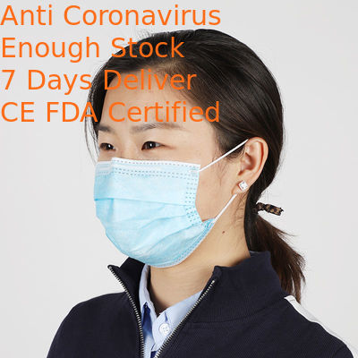 Fliud Resistant Disposable Face Mask Full Length Pvc Concealed Nose Piece