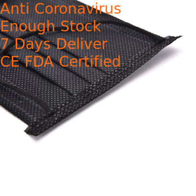 Reliable Disposable Black Surgical Mask , Black Earloop Mask For Building Site