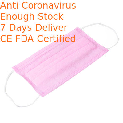Fluid Resistant Pink Disposable Mask , Custom Surgical Mask Windproof Keep Warm